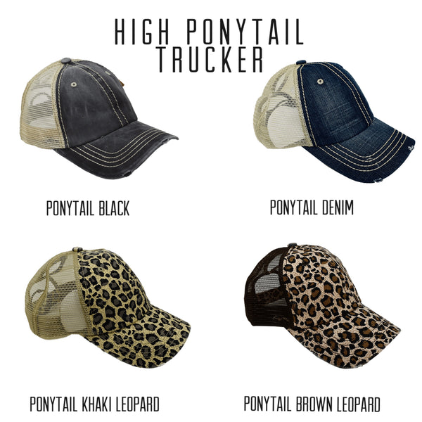 Ponytail Trucker Hat | Choose Your Design & Color