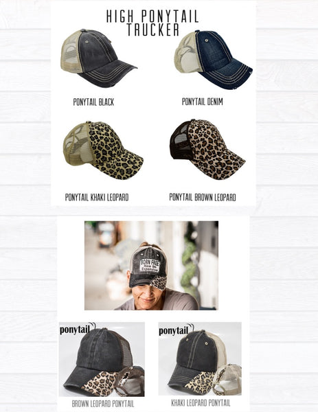Ponytail Trucker Hat | Choose Your Design & Color