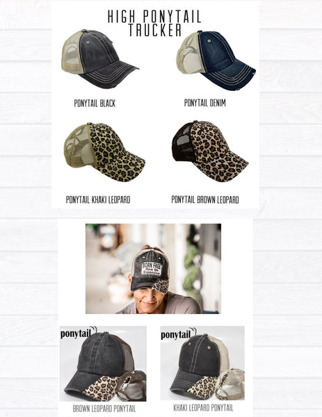 Ponytail Trucker Hat | Choose Your Design & Color